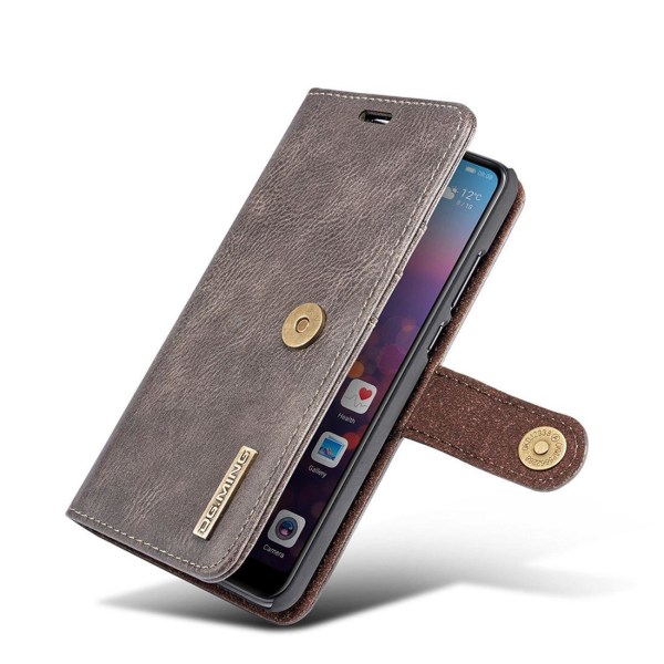 Plånboksfodral med magnetskal  för Huawei P20 Mörkbrun - DG.MING Mörkbrun
