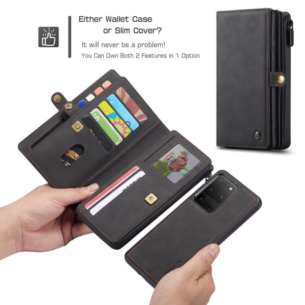 CaseMe Plånboksfodral med magnetskal för Samsung Galaxy S20 Ultr Svart