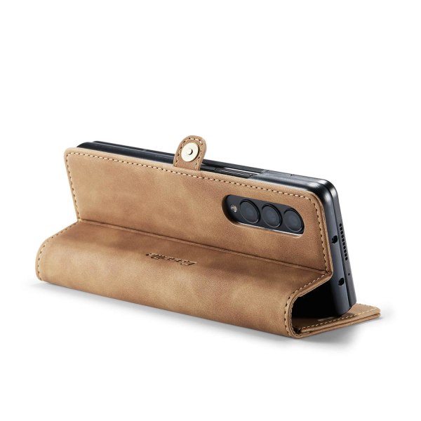 CaseMe Plånboksfodral med kortplats för Samsung Galaxy Z FOLD 4 Brun