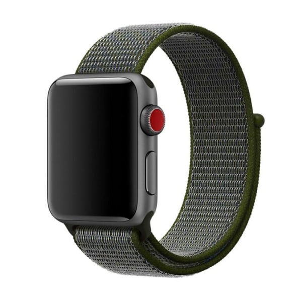 Nylonarmband Grön för Apple Watch 38/40/41mm med kardborreband Mörkgrön