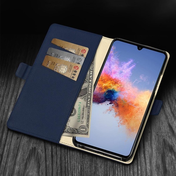 Plånboksfodral för Galaxy A70 med kortplats PU-läder - DZGOGO Svart