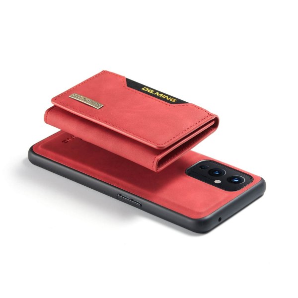 DG.MING 2 i 1 Vikbar plånbok & magnetiskt skal för Oneplus 9 Röd Röd