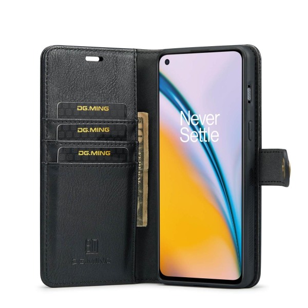 DG.MING Plånboksfodral med magnetskal för OnePlus Nord N200 5G Svart