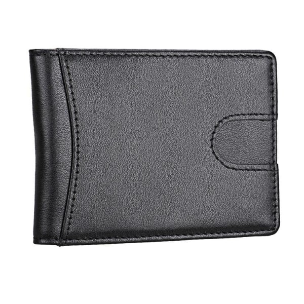 Svart plånbok i äkta läder med RFID-Skydd & Sedelklämma