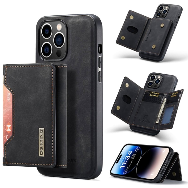 DG.MING 2 i 1 Vikbar plånbok & magnetiskt skal för iPhone 14 Pro Svart Svart