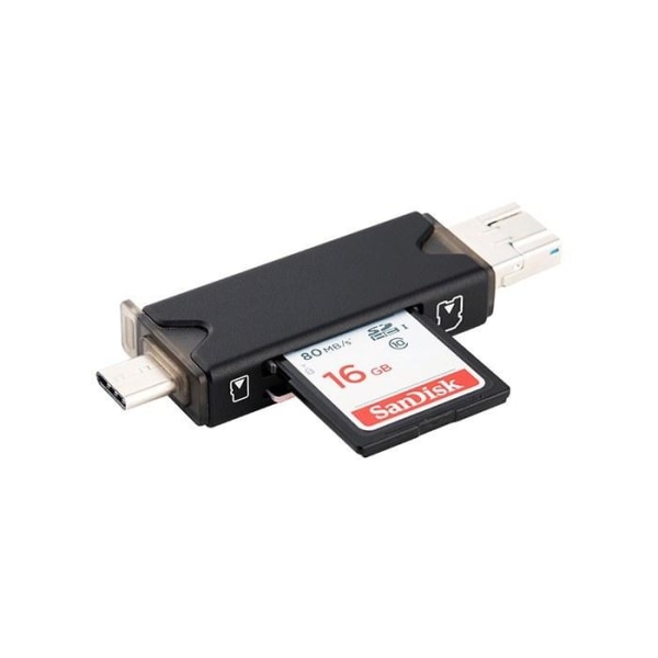 JJC Minneskortläsare 3i1 USB 3.0 för SD/TF minneskort Grå Svart