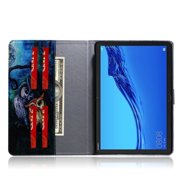 Fodral för Huawei MediaPad M5 Lite 10.1 - Ugglor Flerfärgat, ugglor och träd