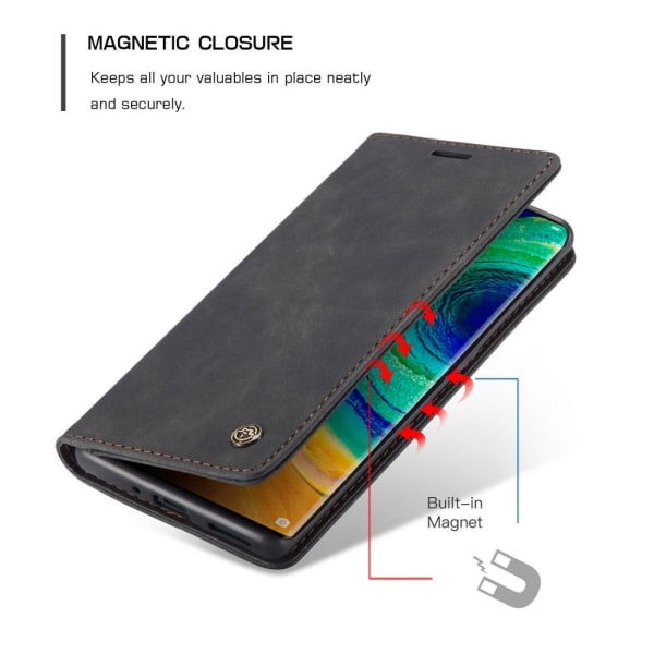 CaseMe Plånboksfodral med kortplats för Huawei Mate 30 Pro Svart