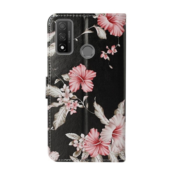 Plånboksfodral för Huawei P smart (2020) - Svart med rosa blommo Multifärgad