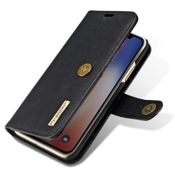 Plånboksfodral med magnetskal för iPhone X / XS Svart - DG.MING Svart