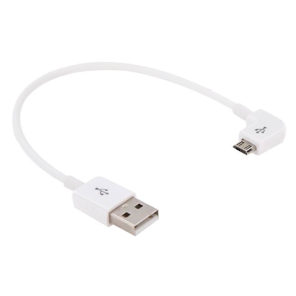 USB-kabel till vinklad Micro USB 17cm Vit