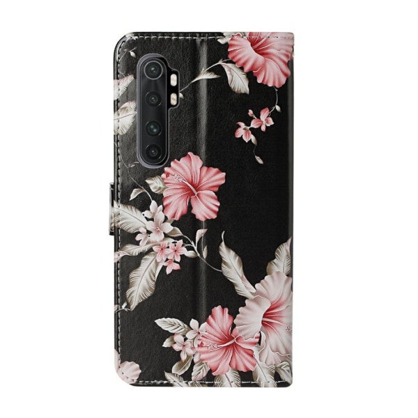 Plånboksfodral för Xiaomi Mi Note 10 Lite - Svart med rosa blomm Multifärgad