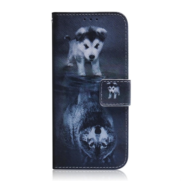Plånboksfodral för Huawei Y6 (2019) - Hund till Varg Gråskaligt hund till varg mönster