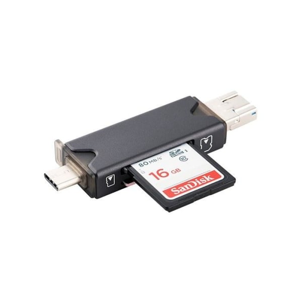 JJC Minneskortläsare 3i1 USB 3.0 för SD/TF minneskort Grå Grå