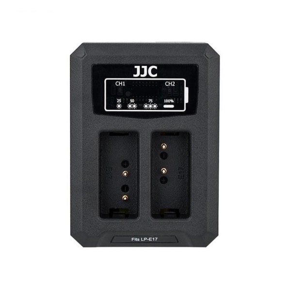 JJC USB-driven dubbel batteriladdare för Canon LP-E17