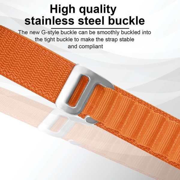 Armband för Apple Watch 42/44/45/49mm nylon Svart &amp; Orange Svart & Orange