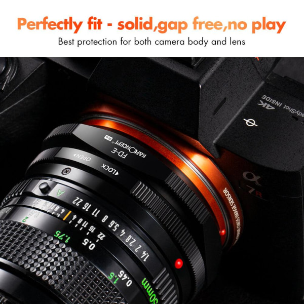 K&F Objektivadapter Pro till Canon FD objektiv för Sony E kamera