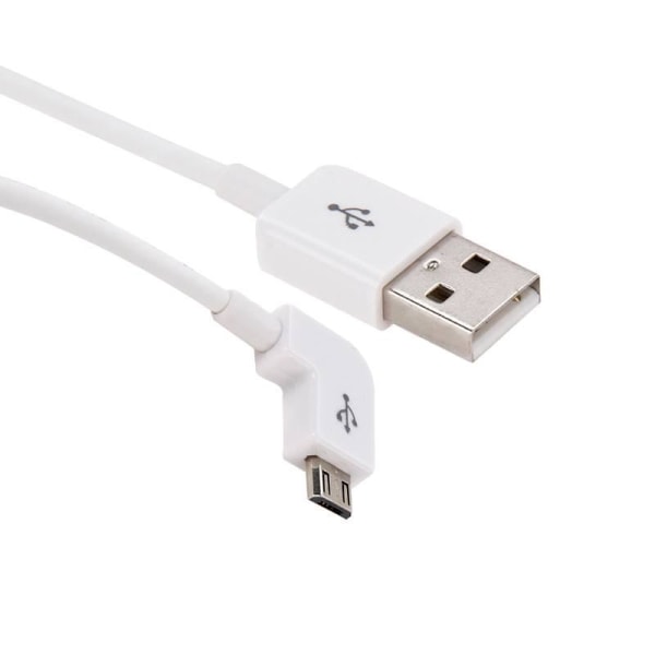 USB-kabel till vinklad Micro USB 17cm Vit