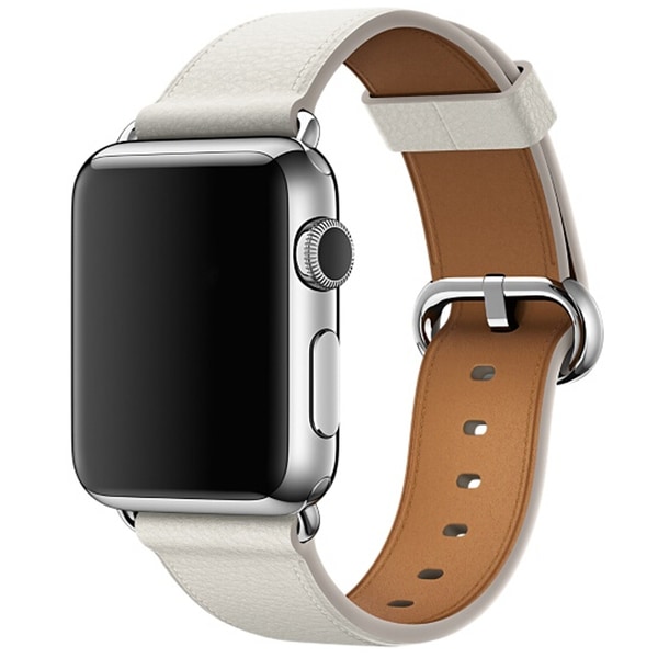 Armband för Apple Watch 38/40/41mm Äkta läder - Vit Vit & Brun