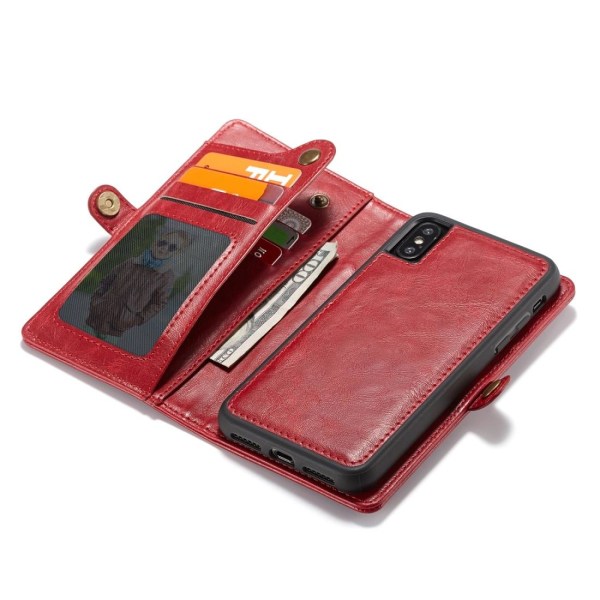 CaseMe Plånboksfodral med magnetskal för iPhone X Röd Röd