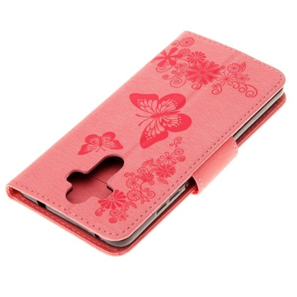 Plånboksfodral för Huawei Mate 9 - Rosa med fjärilar Rosa med fjärilar
