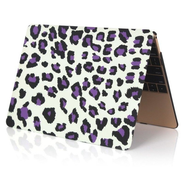 Skal för Macbook 12-tum - Leopardmönster vit & lila Vit &amp; Lila