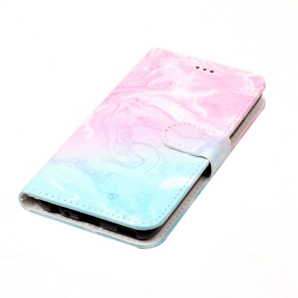 Plånboksfodral för Huawei P10 - Marmormönster rosa & blå Multifärgad