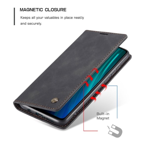 CaseMe Plånboksfodral med kortplats för Xiaomi Redmi Note 8 Pro Svart
