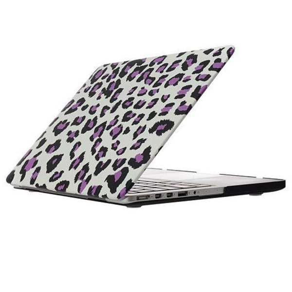 Skal för Macbook Pro Retina Leopardmönster vit & lila 15.4-tum Vit &amp; Lila