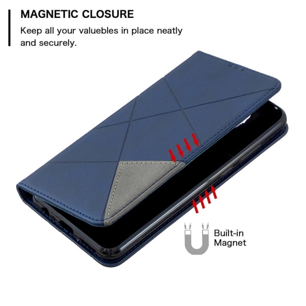 Plånboksfodral för Xiaomi Redmi Note 9 Blå & Grå mönster Blå, Grå