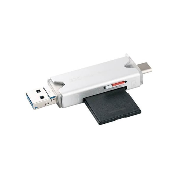 JJC Minneskortläsare 3i1 USB 3.0 för SD/TF minneskort Silver