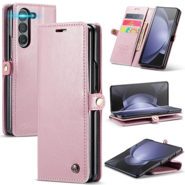 CaseMe Plånboksfodral med kortplats för Samsung Galaxy Z Fold 5 Rosa