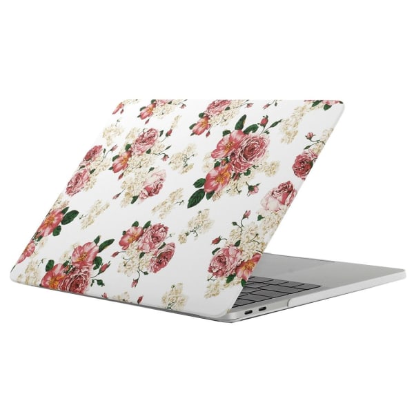 Skal för New Macbook Pro 13.3-tum - Vit med rosa blommor (A1706 Vit, rosa &amp; grön