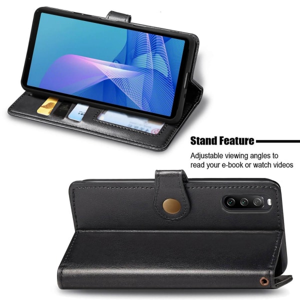 Plånboksfodral för Sony Xperia 10 III Svart Svart Svart