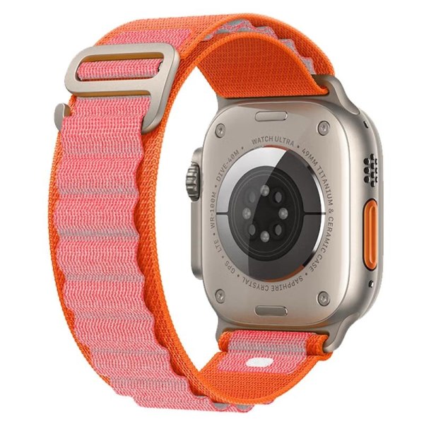 Armband för Apple Watch 42/44/45/49mm nylon Orange &amp; Rosa Orange & Rosa
