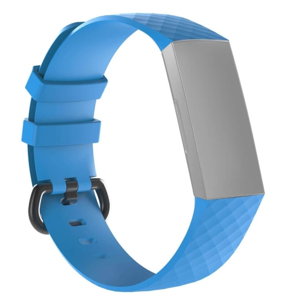 Armband för Fitbit Charge 3/3SE/4 - Blå silikon 115-180mm Blå