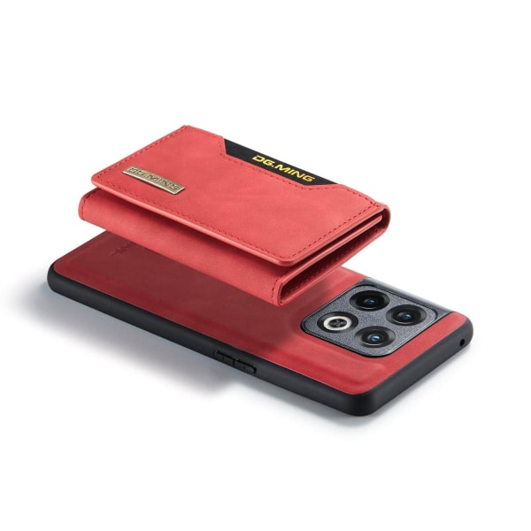 DG.MING 2 i 1 Vikbar plånbok & magnetiskt skal för OnePlus 10 Pr Röd Röd