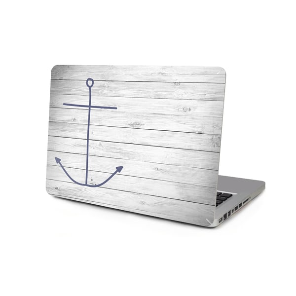 iDiwa Skin Macbook Pro 13.3-tum - Blått ankare trämönster