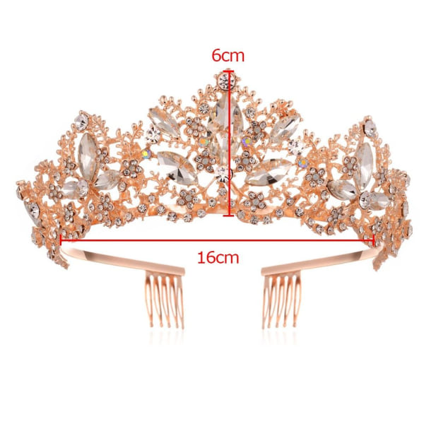 Crystal Alloy Crown Crown Tiara RÖD Red