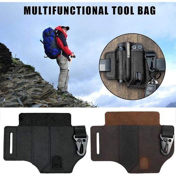 Key Holder Multi Tool Pouch, Leather Belt Loop Waist Multitool Sheath