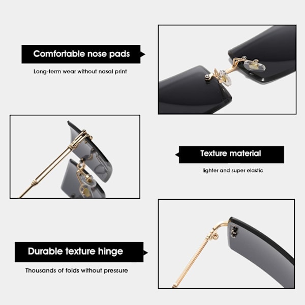 Mordely Rimless Rectangle Sunglasses