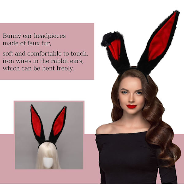 2023 Bunny Ears Pannband för flickor och kvinnor red