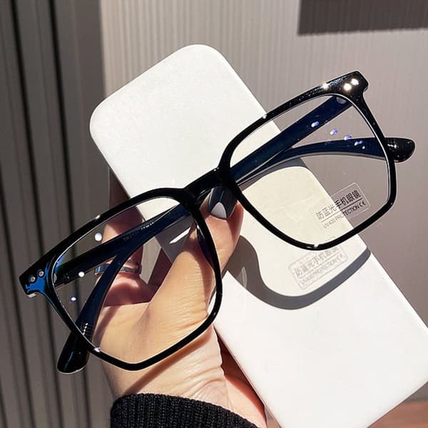 Mordely Anti-Blue Light Glasögon Överdimensionerade glasögon Ultra Light Frame Grey