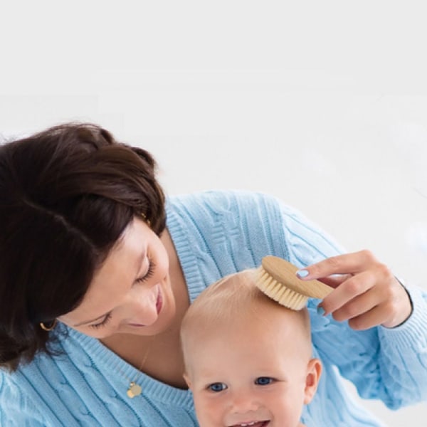 Mordely Baby hårborste Massager Kam Trä