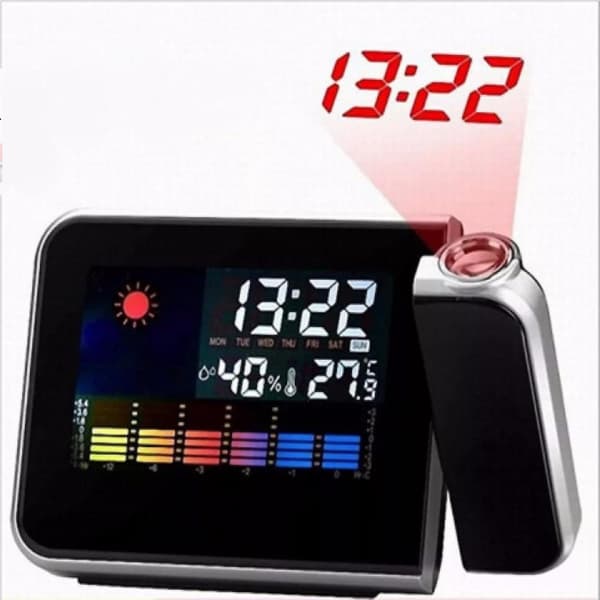Projection Digital Alarm Clock For Bedroom, Large Led Alarm Clock Projection On Ceiling Wall, 350projector,usb Charger,for Heavy Sleeper Kid Eld