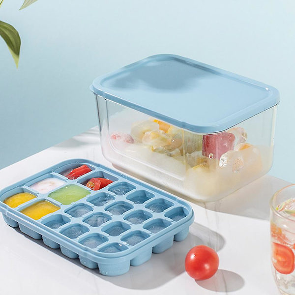 Ice Cube Tray With Lid, Easy To Release, Stackable Durable Ice Cube Tray With Lid And Ice Storage Box
