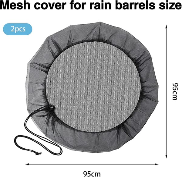 Rain Barrel Net 2pcs Adjustable Rain Barrel Protection Mesh Rain Barrel Covers With Adjustable Drawstring Suitable For Outdoor Use