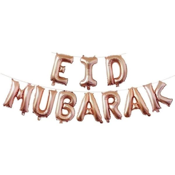Mordely Eid Mubarak Ballonger Uppblåsbara leksaker SILVER silver
