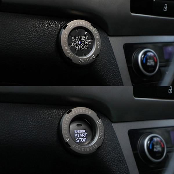 Mordely Titanium Black Suv Car Interior Engine Ignition Cover One-key Start Button Decoration Rotatable