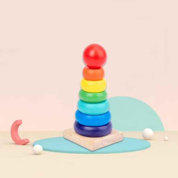 Mordely Baby Sensory Toys Pussel Rainbow Blocks 5